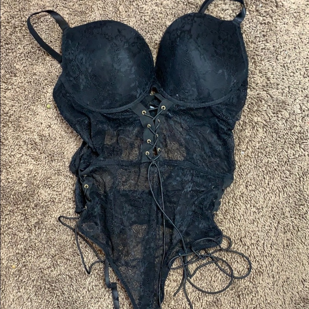 Black, Lace Up & Around Lingerie